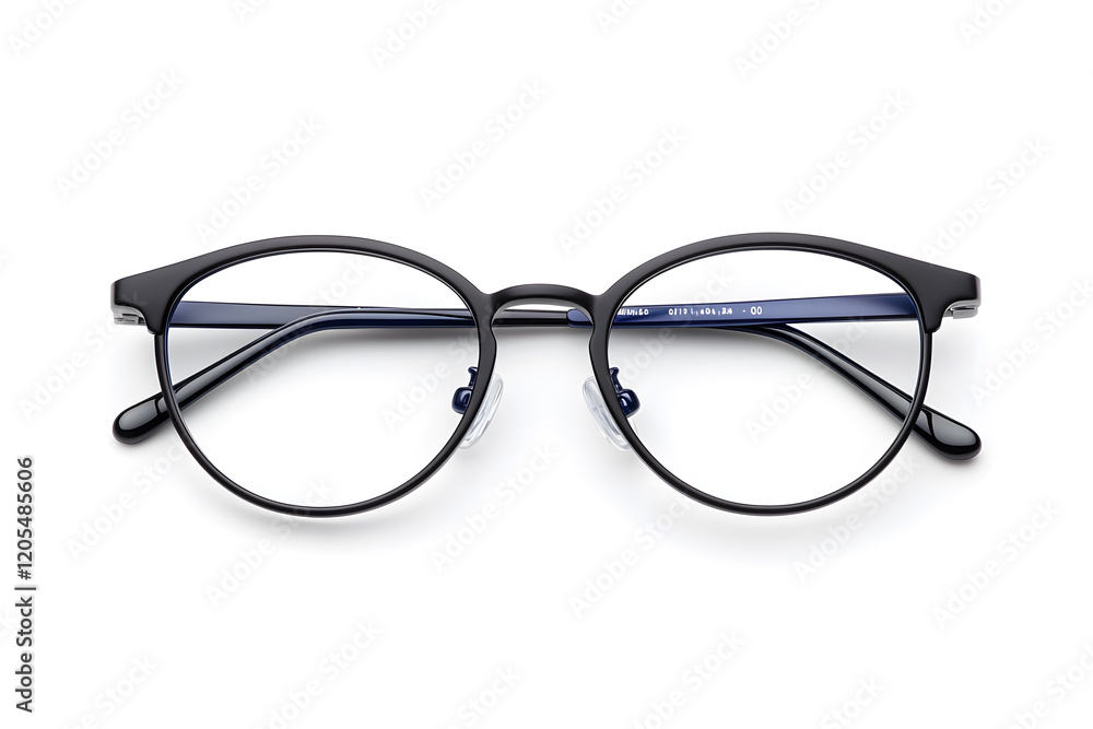 Classic, black-rimmed eyeglasses mock up isolated on white background Classic, black-rimmed eyeglasses mock up isolated on white background
