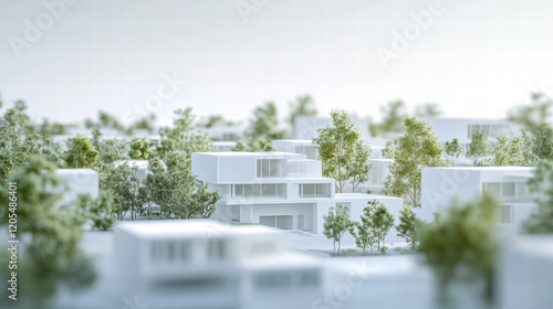 3Dの住宅街の風景の模型