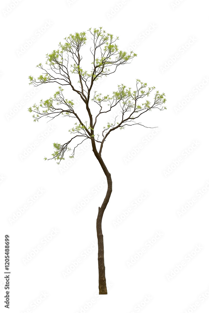 Obraz premium Single Tree isolated on white background