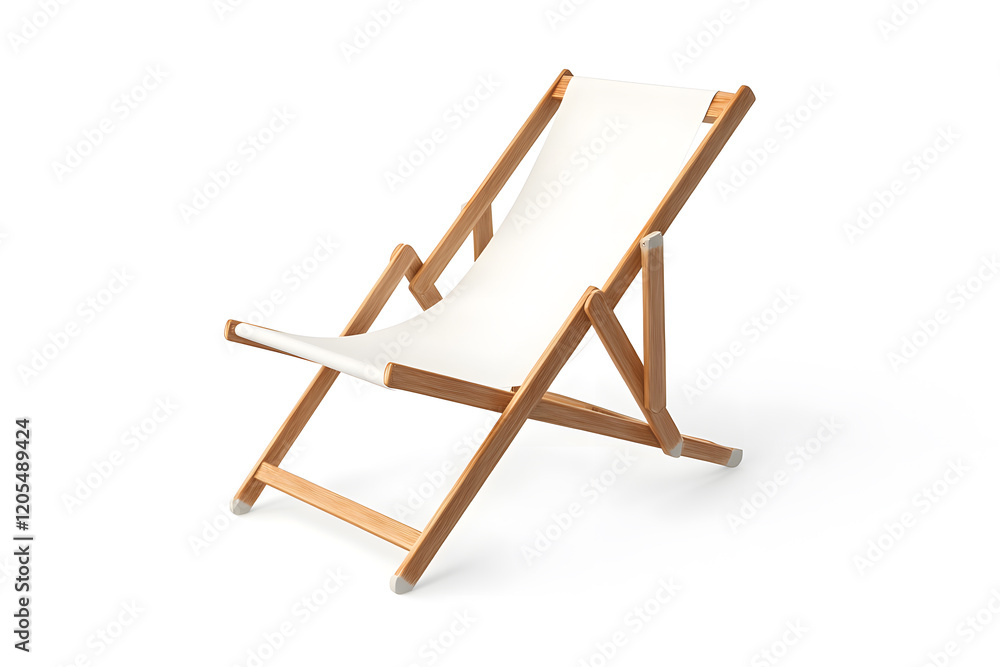 Deckchair or beach chair mock up on isolated white background Deckchair or beach chair mock up on isolated white background