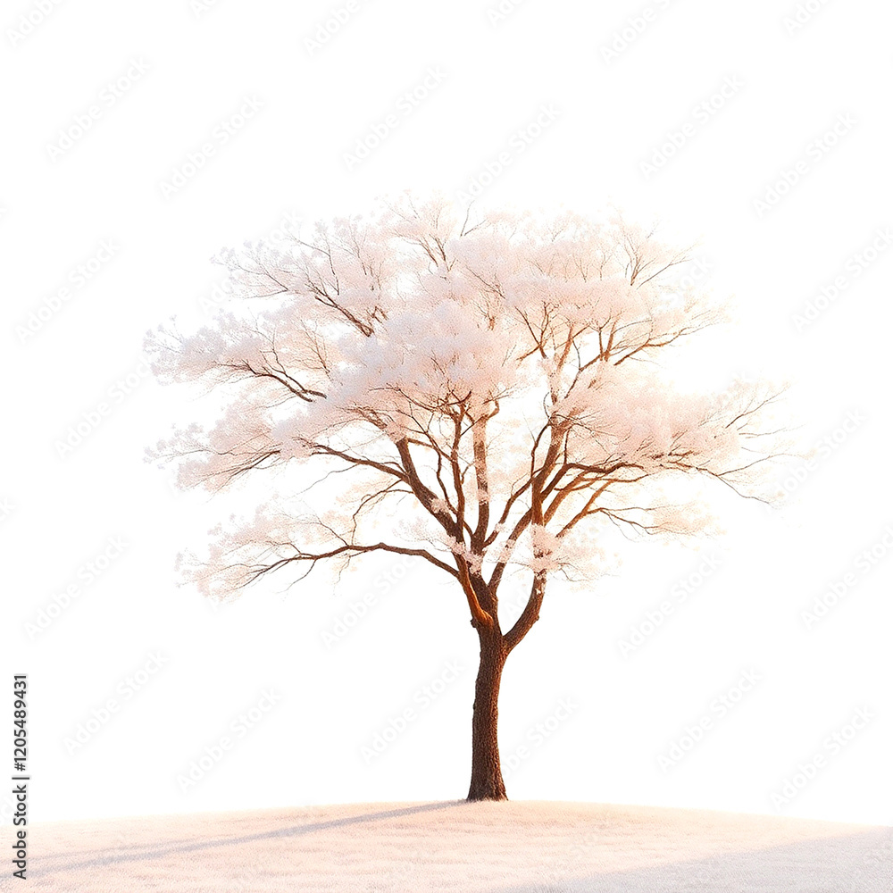 Obraz premium Single Tree isolated on white background