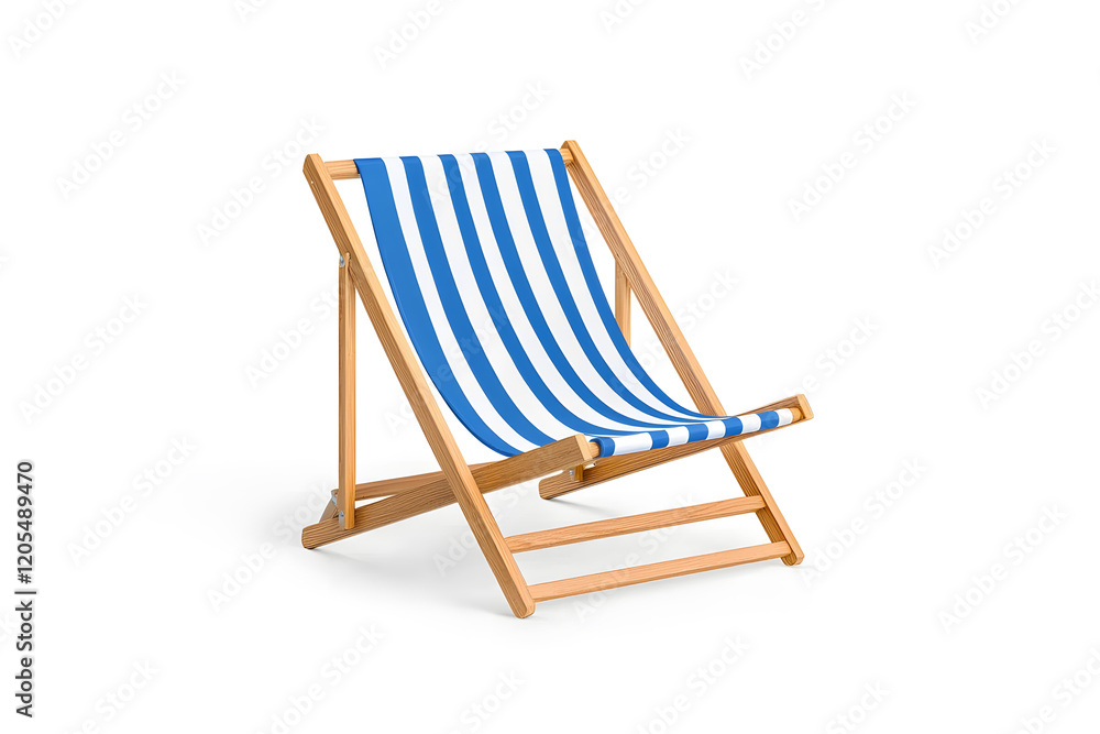 Deckchair or beach chair mock up on isolated white background Deckchair or beach chair mock up on isolated white background