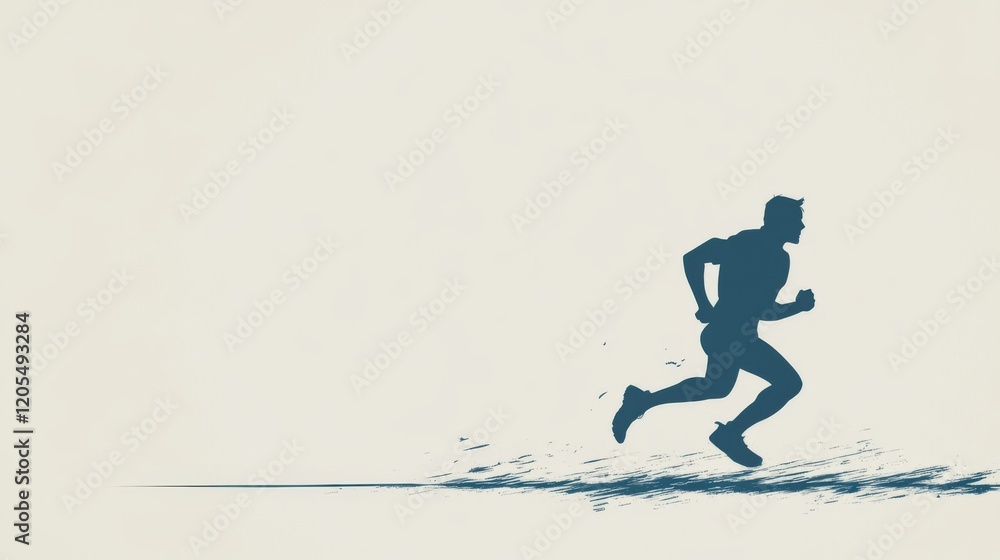 Silhouette of a man running, dynamic motion, minimalist design. Silhouette of a man running, dynamic motion, minimalist design.