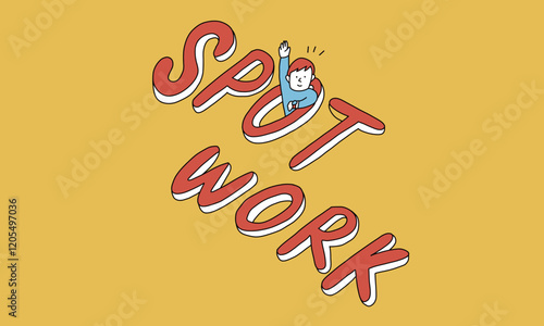 スポットワークのイメージイラスト　空き時間に働きたい人
