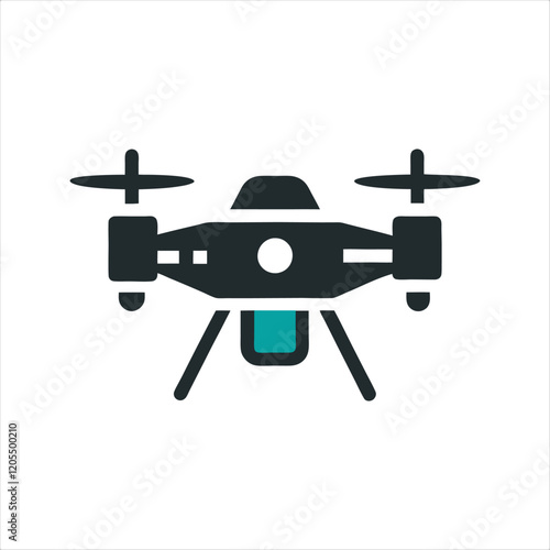 Drone icon, Quadcopter vector icon. Drone with camera Icon Flat Style Isolated Vector Illustration, isolated on white background