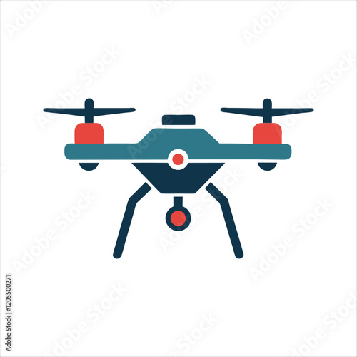 Drone icon, Quadcopter vector icon. Drone with camera Icon Flat Style Isolated Vector Illustration, isolated on white background