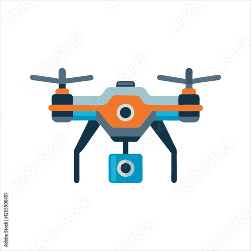 Drone icon, Quadcopter vector icon. Drone with camera Icon Flat Style Isolated Vector Illustration, isolated on white background