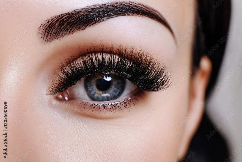 Obraz premium Dramatic Volume Lash Extensions Close Up Eye Beauty Shot