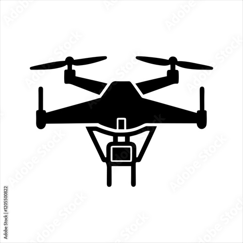 Drone icon, Quadcopter vector icon. Drone with camera Icon Flat Style Isolated Vector Illustration, isolated on white background