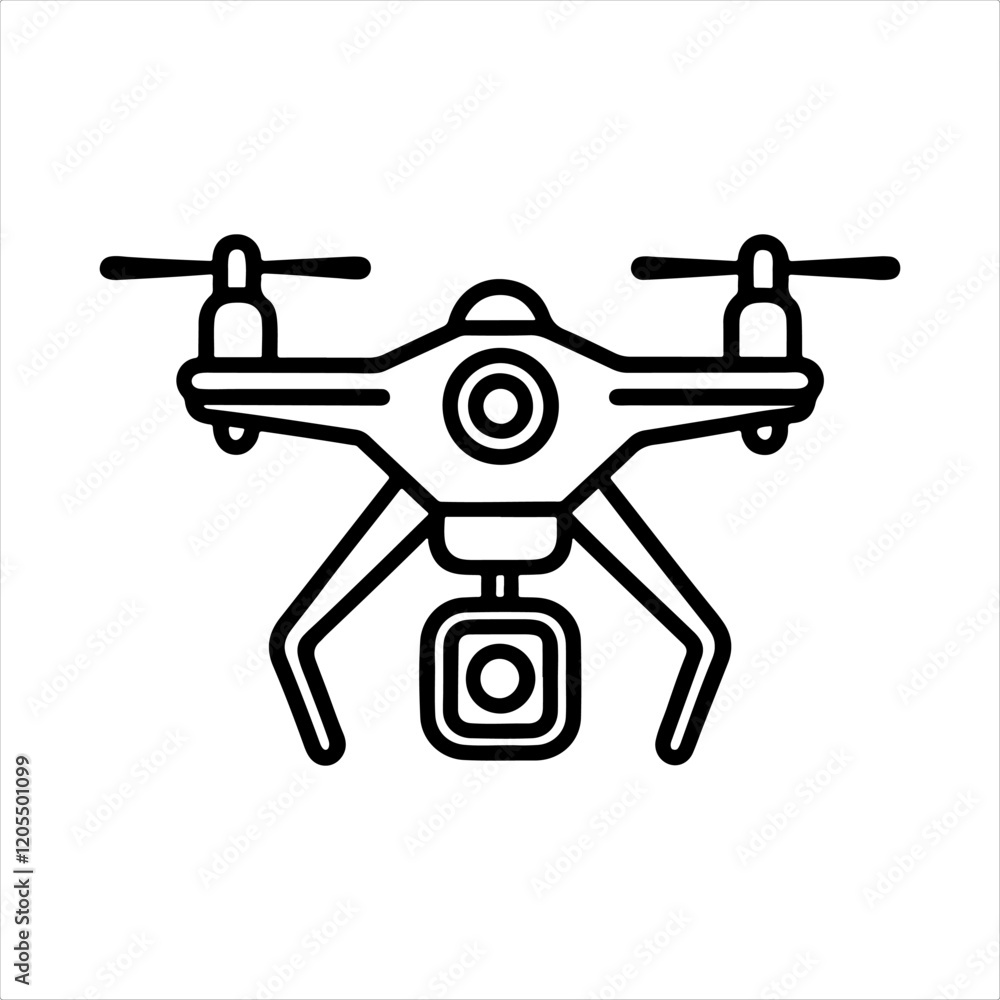 Drone icon, Quadcopter vector icon. Drone with camera Icon Flat Style Isolated Vector Illustration, isolated on white background Drone icon, Quadcopter vector icon. Drone with camera Icon Flat Style Isolated Vector Illustration, isolated on white background