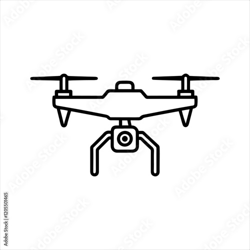 Drone icon, Quadcopter vector icon. Drone with camera Icon Flat Style Isolated Vector Illustration, isolated on white background