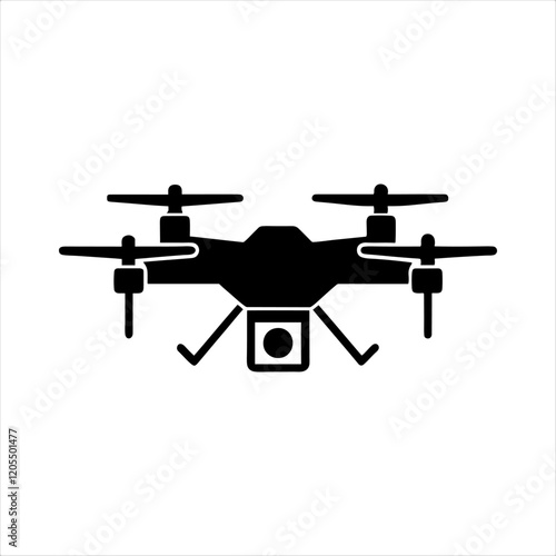 Drone icon, Quadcopter vector icon. Drone with camera Icon Flat Style Isolated Vector Illustration, isolated on white background