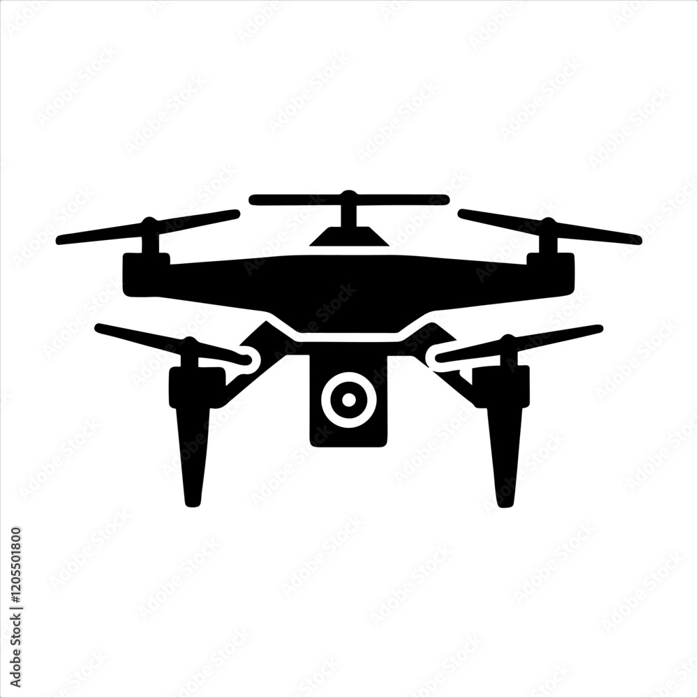 Drone icon, Quadcopter vector icon. Drone with camera Icon Flat Style Isolated Vector Illustration, isolated on white background Drone icon, Quadcopter vector icon. Drone with camera Icon Flat Style Isolated Vector Illustration, isolated on white background