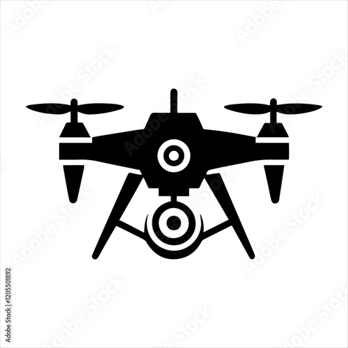 Drone icon, Quadcopter vector icon. Drone with camera Icon Flat Style Isolated Vector Illustration, isolated on white background