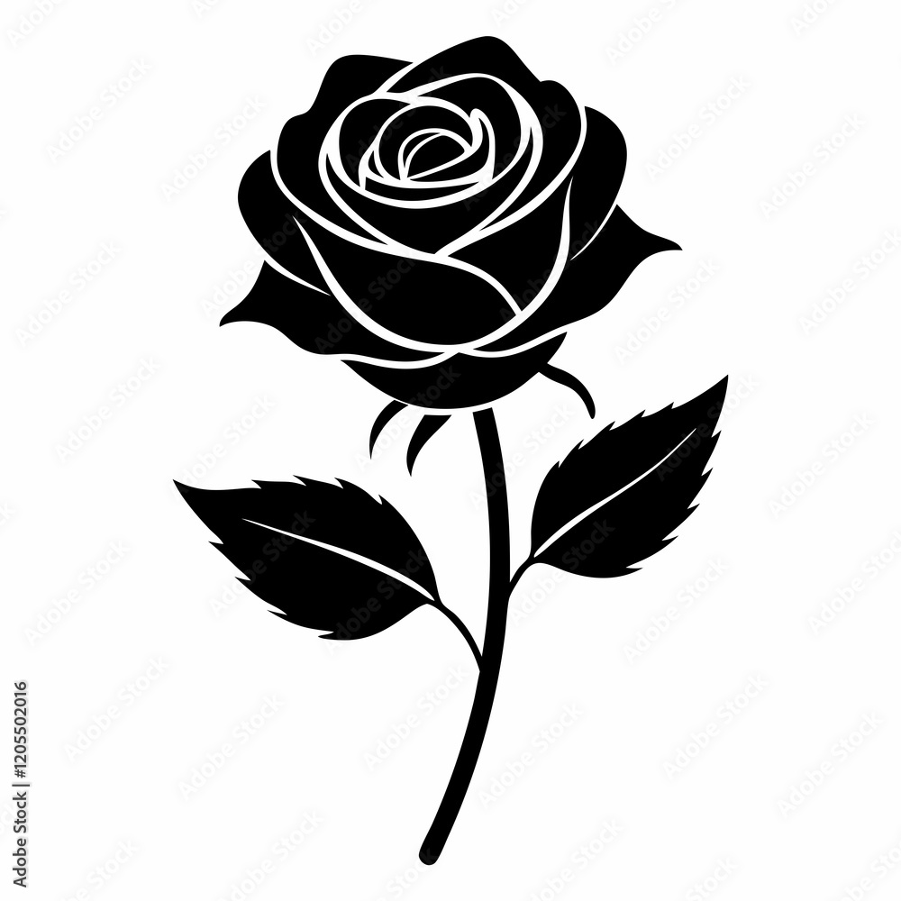 Rose Whisper art vector black Rose Whisper art vector black