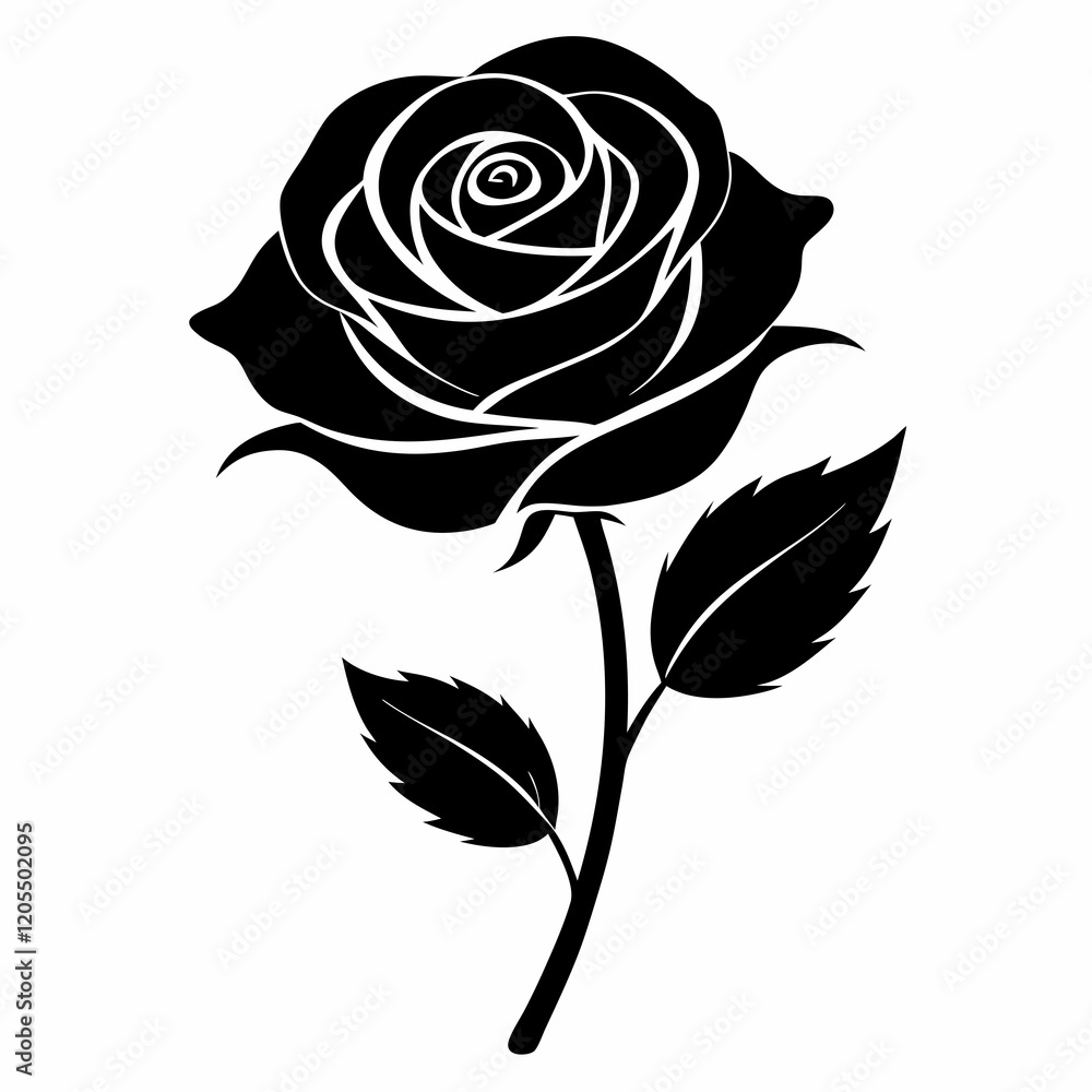 Rose Whisper art vector black Rose Whisper art vector black