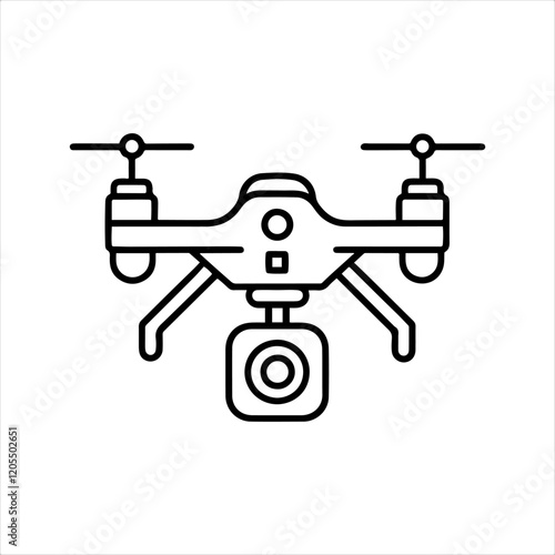 Drone icon, Quadcopter vector icon. Drone with camera Icon Flat Style Isolated Vector Illustration, isolated on white background