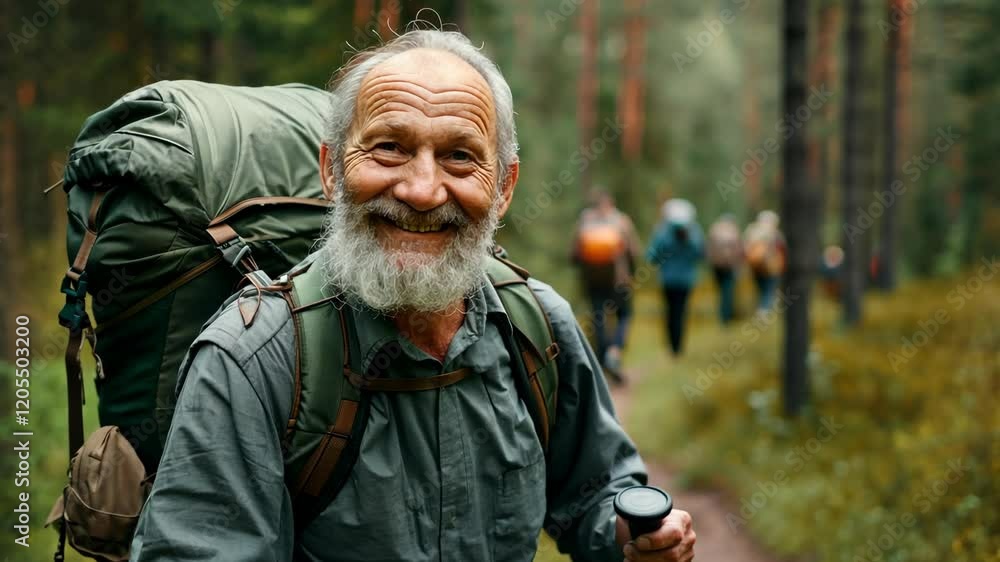 The Happy Senior Hiker. The Happy Senior Hiker.