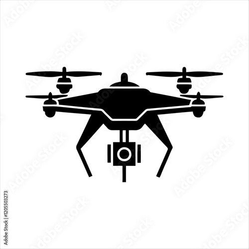 Drone icon, Quadcopter vector icon. Drone with camera Icon Flat Style Isolated Vector Illustration, isolated on white background