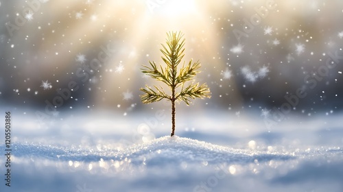 Sapling Snow Winter Forest Sunrise Hopeful