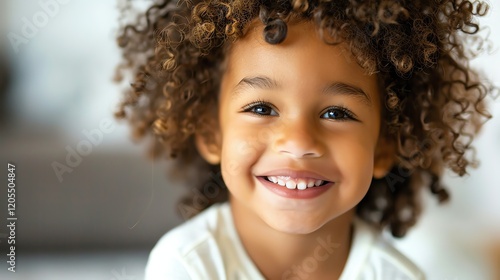 Wallpaper Mural A young girl with curly hair smiles at the camera. Torontodigital.ca