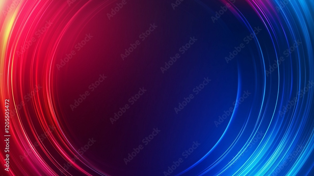 Obraz premium Abstract background with blue and red rays of light, speed lines in the center