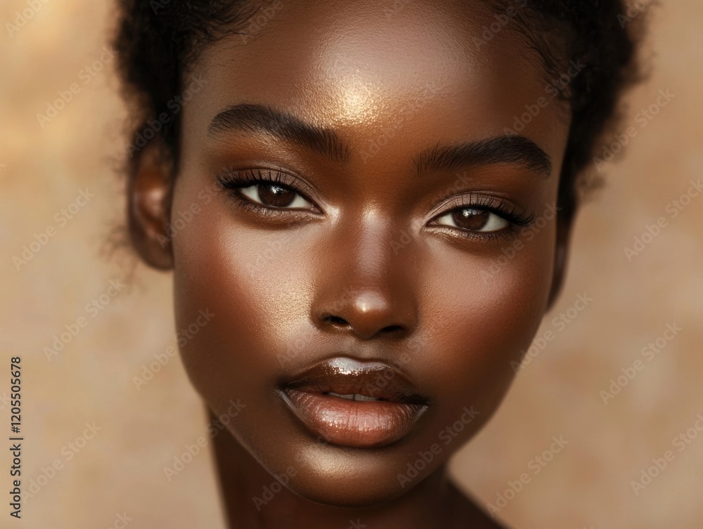 Stunning close-up portrait captured in soft natural lighting highlighting radiant skin and expressive eyes Stunning close-up portrait captured in soft natural lighting highlighting radiant skin and expressive eyes