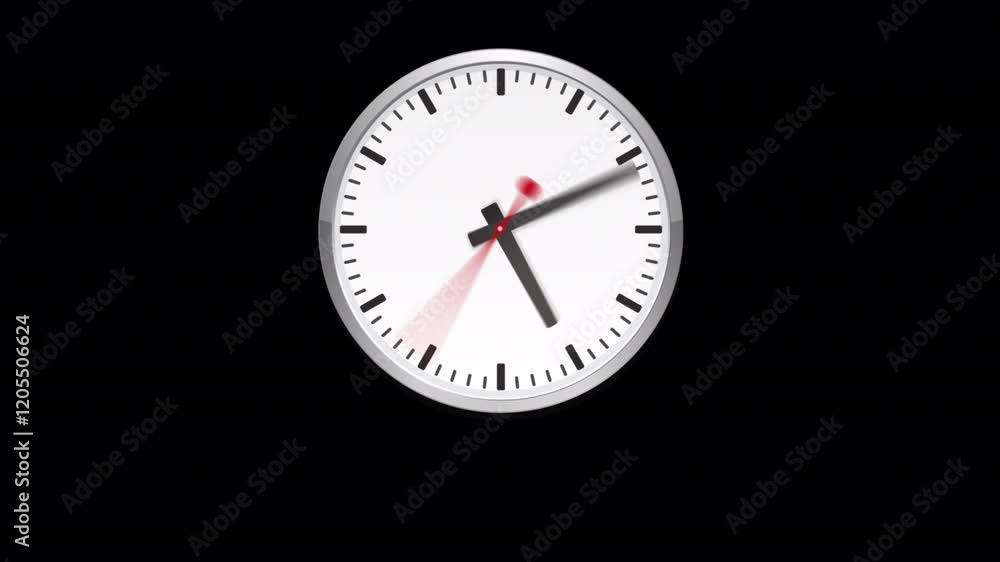 Wall Clock On Alpha Channel 2D Cartoon Animation Wall Clock On Alpha Channel 2D Cartoon Animation
