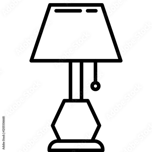 Table Lamp Line Icon Style