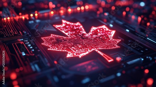 Illuminated Maple Leaf Circuit Board Design