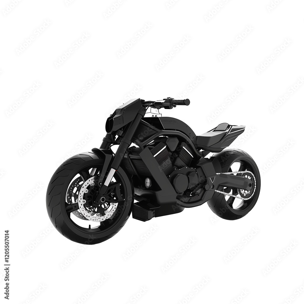 Futuristic Motorcycle Design with Sleek Metallic Finish and Dynamic Stud Detailing, 3D Render Isolated on Transparent Background Futuristic Motorcycle Design with Sleek Metallic Finish and Dynamic Stud Detailing, 3D Render Isolated on Transparent Background