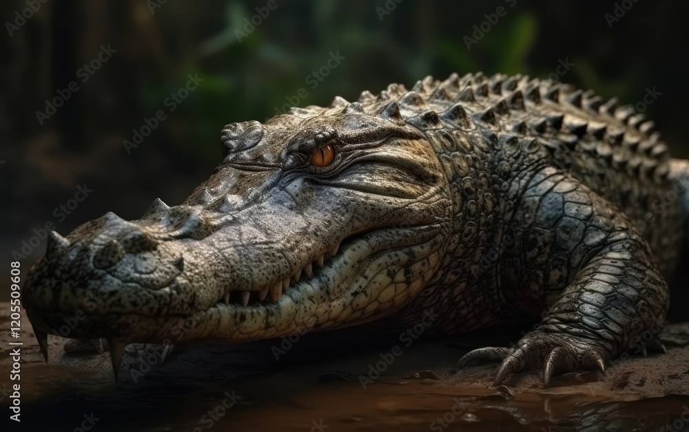 Obraz premium Close-up of a Crocodile's Face