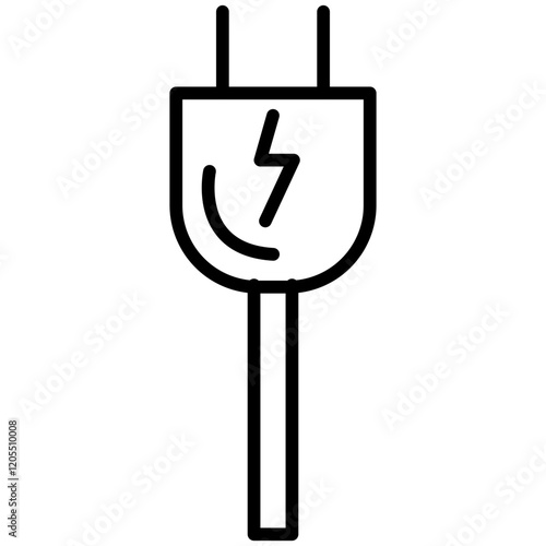 Power Plug Line Icon Style