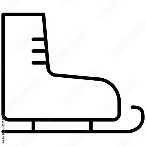 Ice Skate Line Icon Style