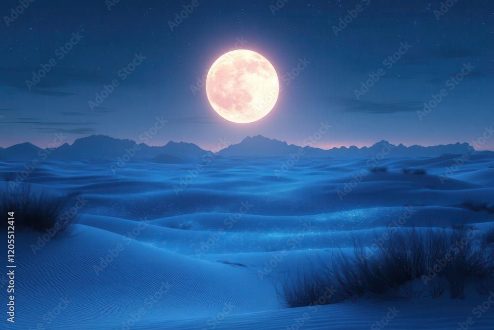 ethereal moonlit oasis in desert dunes with bioluminescent flora and floating crystal formations creating a mystical nighttime landscape ethereal moonlit oasis in desert dunes with bioluminescent flora and floating crystal formations creating a mystical nighttime landscape
