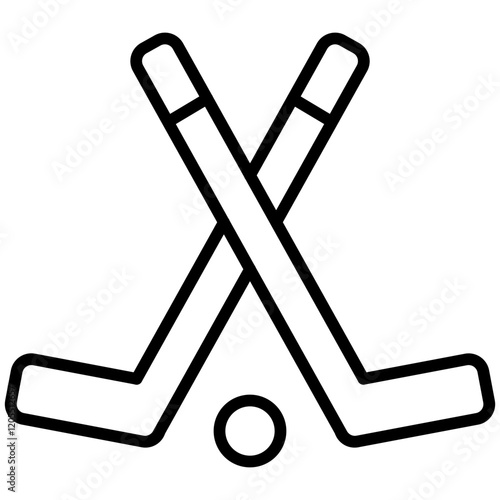 Photography Ice Hockey Line Icon Style