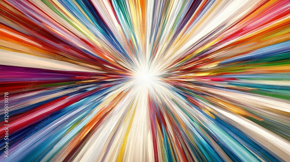 Abstract Colorful Burst Radiating Lines Painting Abstract Colorful Burst Radiating Lines Painting