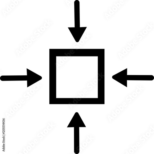 Minimize icon.Minimize icon rally compact size small scale arrows icons . shrink icon resize in arrows.minimize icon four 4 arrows icon meeting point.Minimize Icon with reflection on white background.