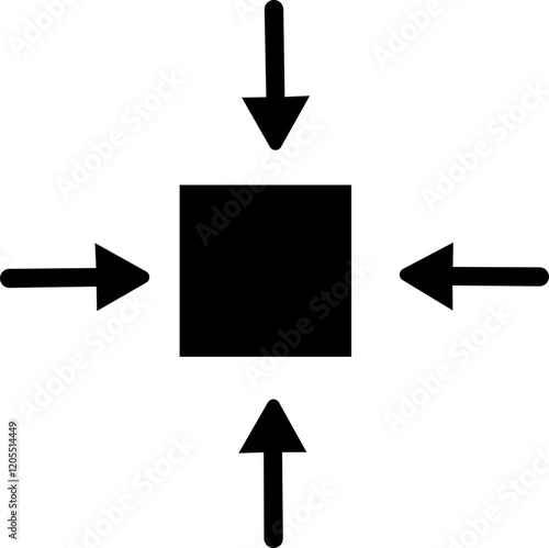 Minimize icon.Minimize icon rally compact size small scale arrows icons . shrink icon resize in arrows.minimize icon four 4 arrows icon meeting point.Minimize Icon with reflection on white background.