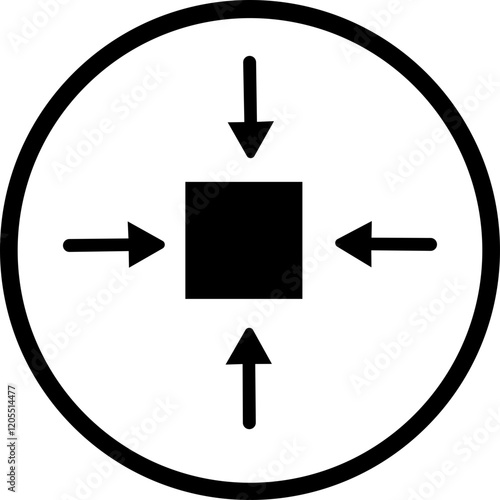 Minimize icon.Minimize icon rally compact size small scale arrows icons . shrink icon resize in arrows.minimize icon four 4 arrows icon meeting point.Minimize Icon with reflection on white background.