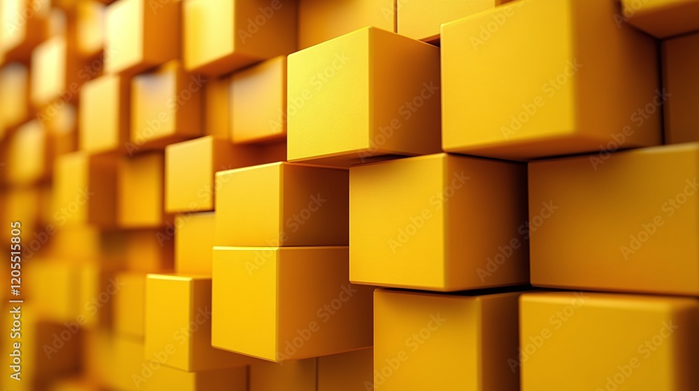 3d simple background with yellow cubes 3d simple background with yellow cubes