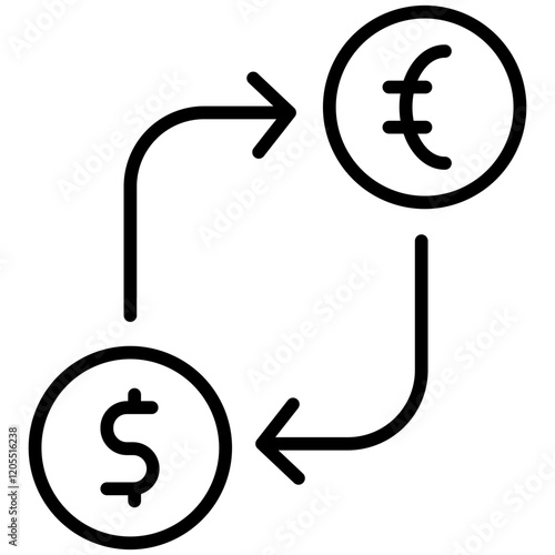 Money Exchange Line Icon Style