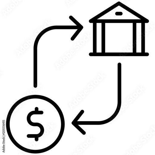 Money Transfer Line Icon Style photo