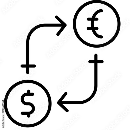 Exchange Rate Line Icon Style