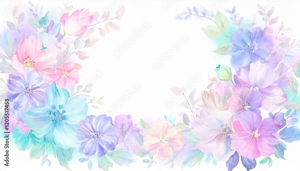 creative beautiful flowers frame isolated on a white background creative beautiful flowers frame isolated on a white background