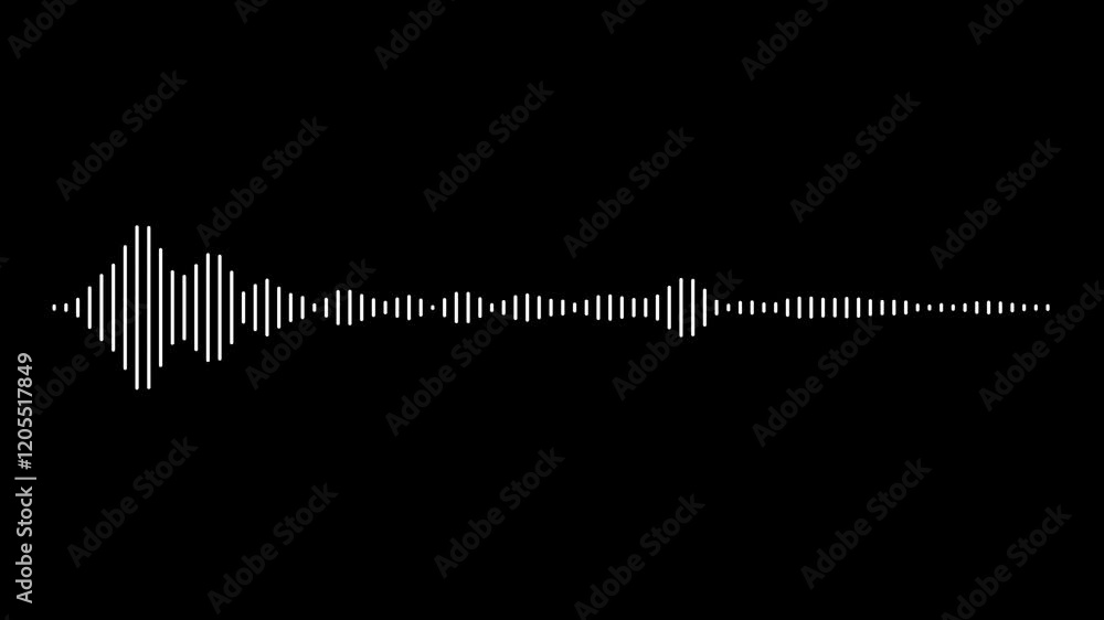 Graphic animation of white color sound waves on black background. audio visualizer on black background. 4k abstract music sound wave or audio wave from isolated on black background. Graphic animation of white color sound waves on black background. audio visualizer on black background. 4k abstract music sound wave or audio wave from isolated on black background.