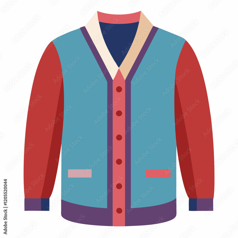 Cardigan Design on Plain White Background Cardigan Design on Plain White Background