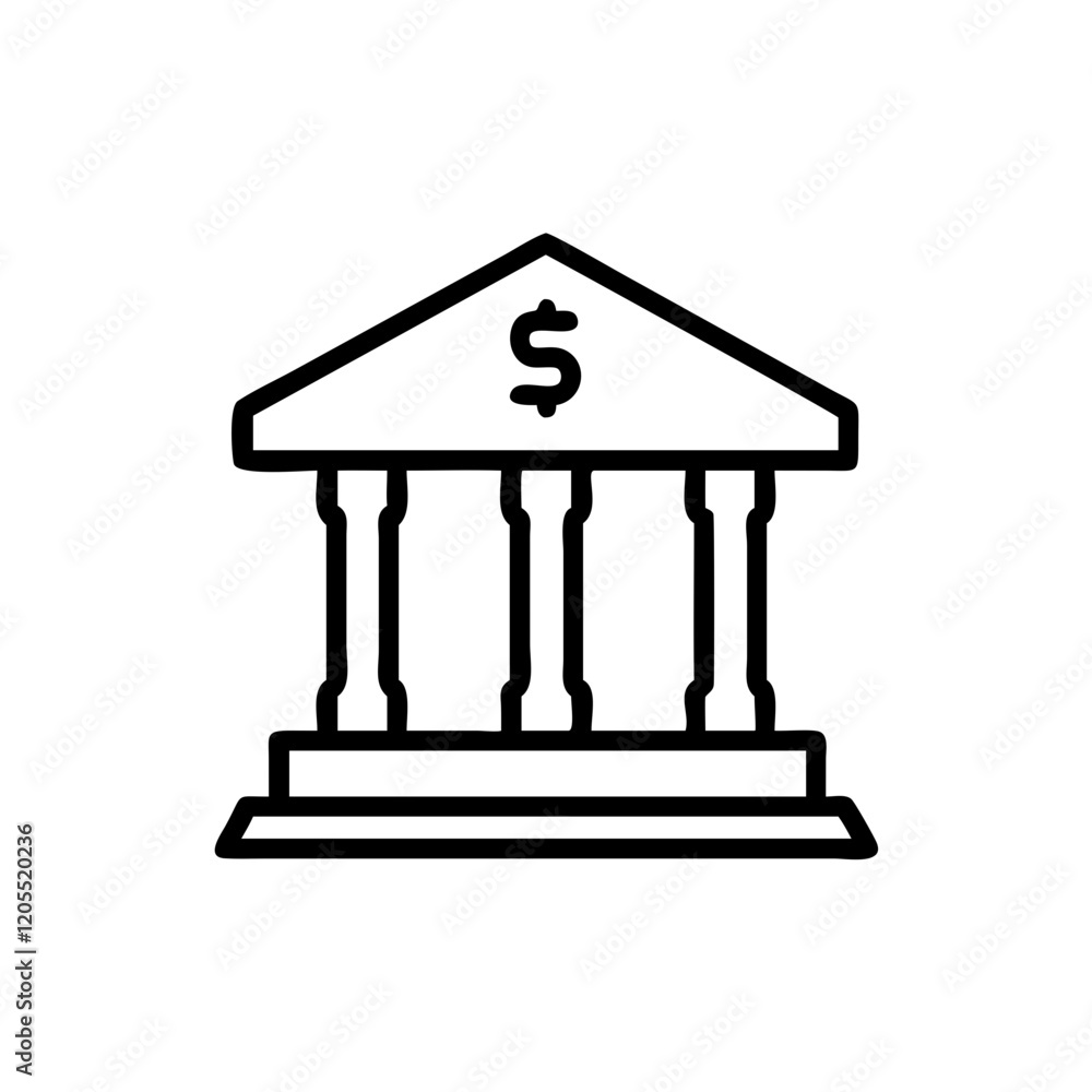 Bank building icon with a dollar sign on a simple background, suitable for finance and banking themes
Bank building icon with a dollar sign on a simple background, suitable for finance and banking themes