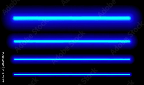 Laser light beam on black background. Vector illustration