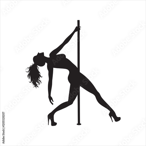 Pole Dancer Silhouette Design for Artwork
